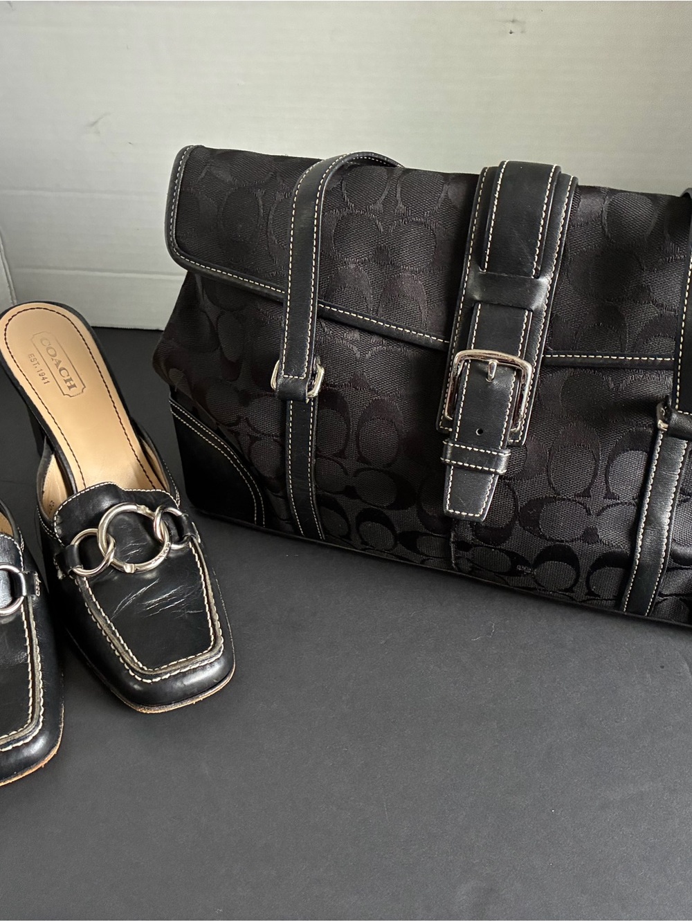Coach Y2K Signature black shoulder bag